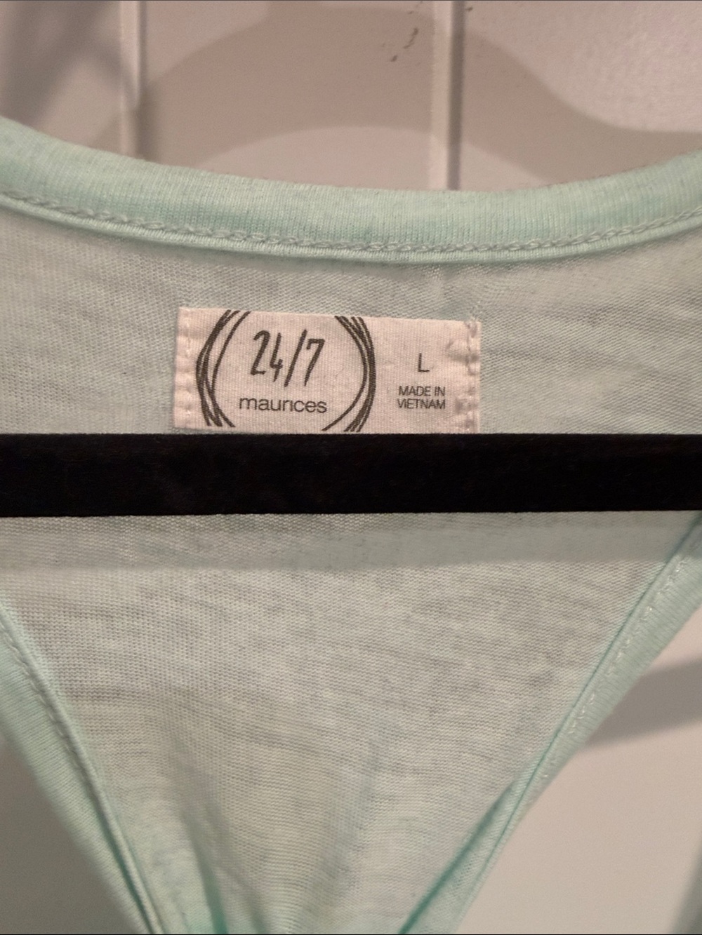 Light Mint Knotted Racerback Tank Top - Picture 2 of 3